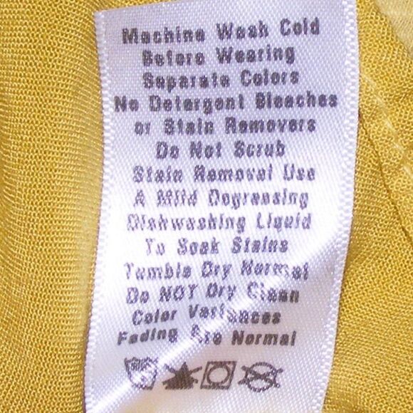 FRESH PRODUCE Top, S, Yellow, Solid, Button Back, Mid length sleeves, Wider neck - Picture 12 of 13
